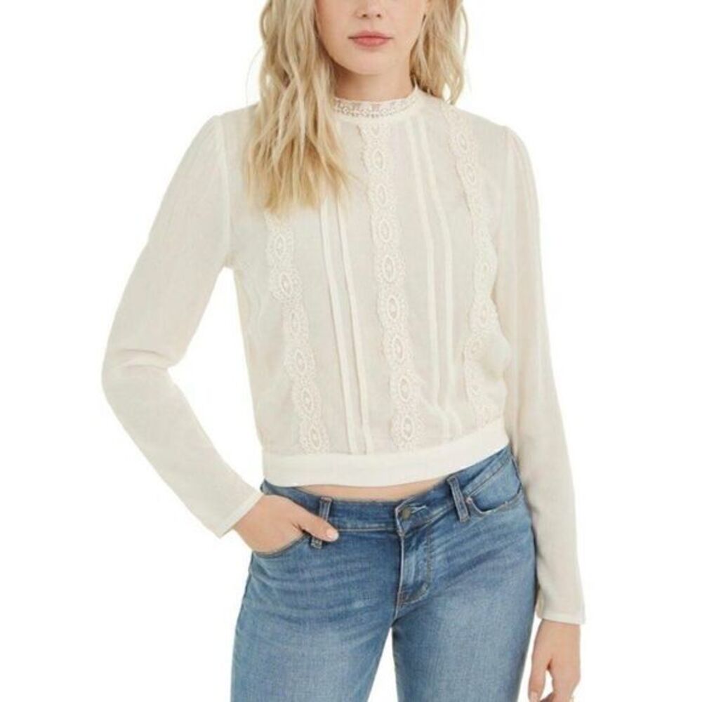 Self Esteem Cream Lace CottageCore Prairie Shirt Sz XL New‎